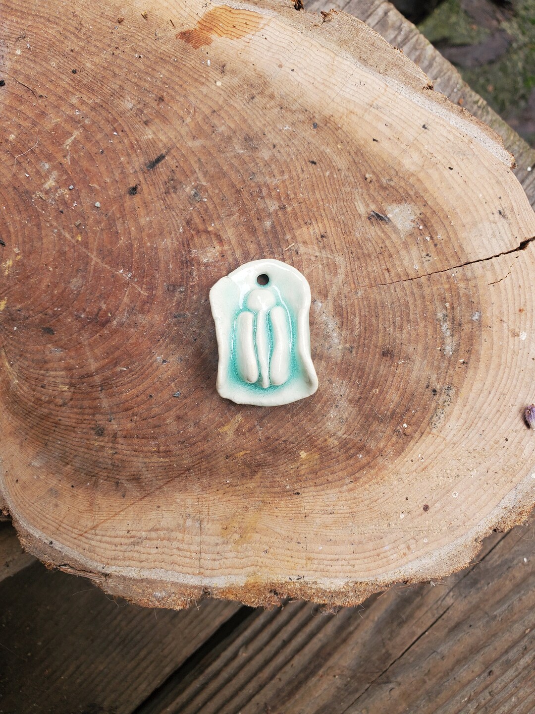 Female Body Vulva Pendant, Handmade Ceramic Pendant, Vulva Art, Goddess