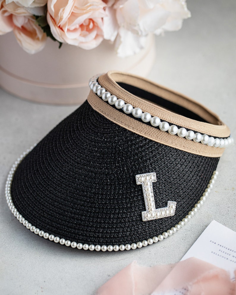 Custom Sun Visor With Pearls Pearl Visors for Bachelorette Etsy