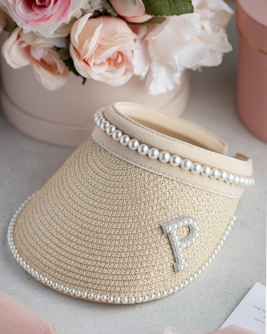Wedding Gift Custom Sun Visor With Pearls Pearl Visors for Etsy