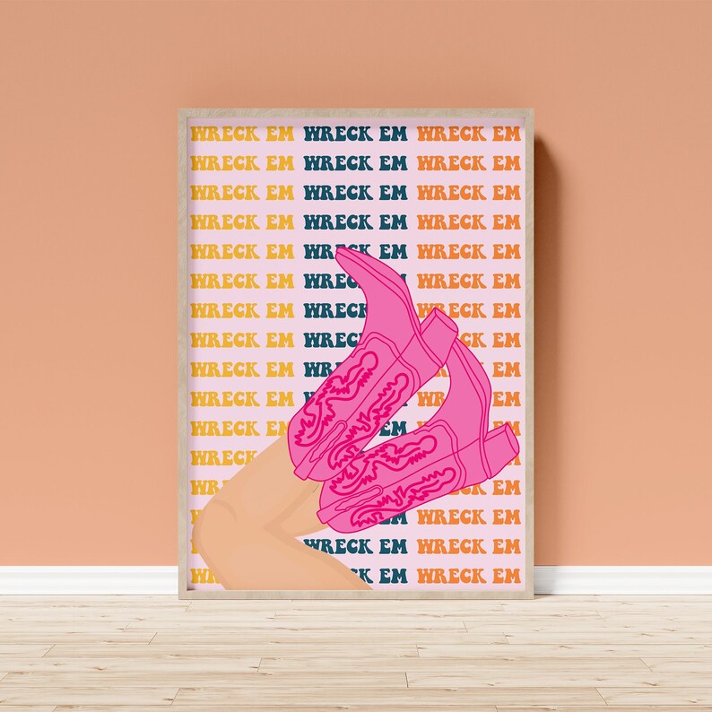 Texas Tech Colorful Set of 6 Posters TTU Digital Art Etsy