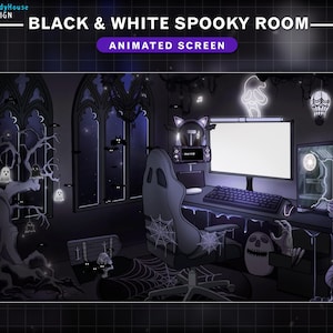 Animated Twitch Screens Halloween Room Black and White Theme, Creepy ...