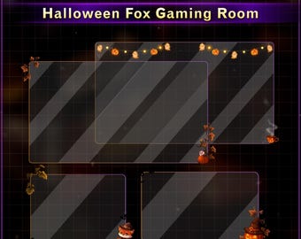 Halloween Fox Webcam Overlay, Cute Pumpkin Twitch Camera Frame, Spooky Autumn Webcam Border for OBS Streamlabs VTuber Kick