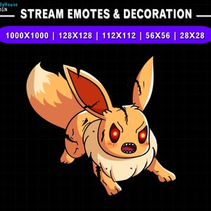 Emote Twitch animata Eevee Zombie, Emote Twitch horror, Emote per sovrapposizione Twitch strega, Sovrapposizione horror