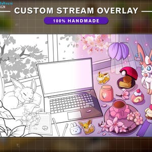 Pacote de transmissão de sobreposição de Twitch animado personalizado – Gráficos de sala de jogos e streamer