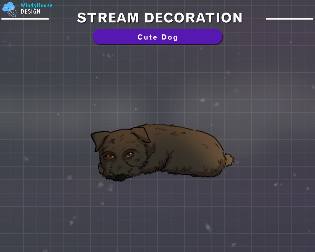 Animated Cute Dog Stream Decoration, Dog Twitch, Animals Stream Add-on ...