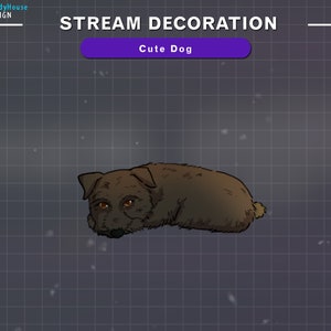 Animated Cute Dog Stream Decoration, Dog Twitch, animals Stream Add-on Kawaii Twitch Overlay...