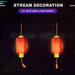 2x Animated Autumn Lantern Stream decoration - Autumn Light Twitch Decoration/twitch overlay /Add-on your Stream
