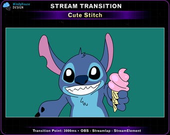 Animated Cute Stitch Stream Transition, Stitch Twitch Transition