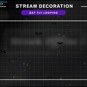 Cute Bats Swarm Twitch Stream Decoration, Ghosts, Pumpkins, Spiders, Cute, Halloween Twitch Overlay, Graphics For Streamer