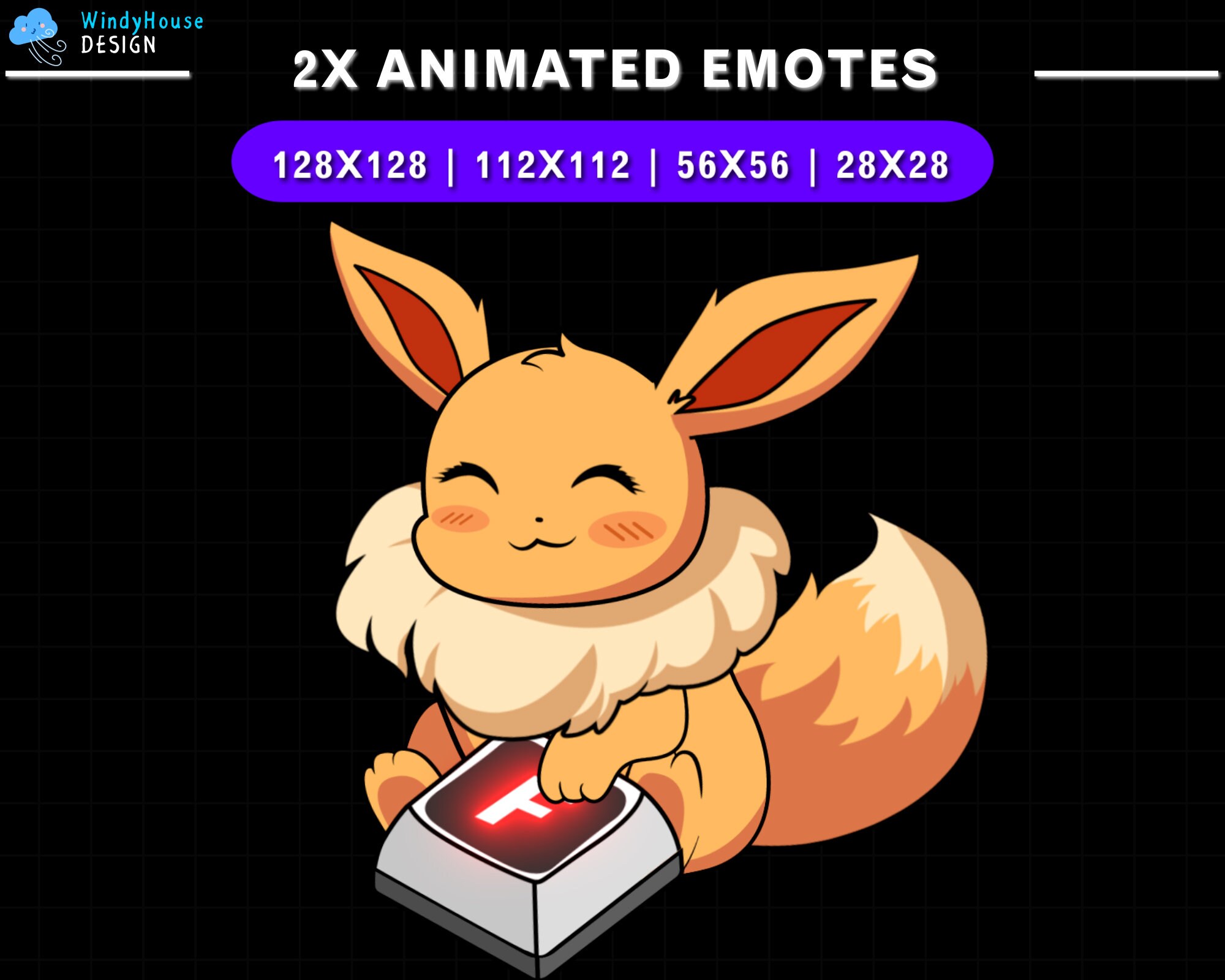 Animated Twitch Emote Eevee FF, Cute Eevee Twitch Emotes, Eevee Emotes ...