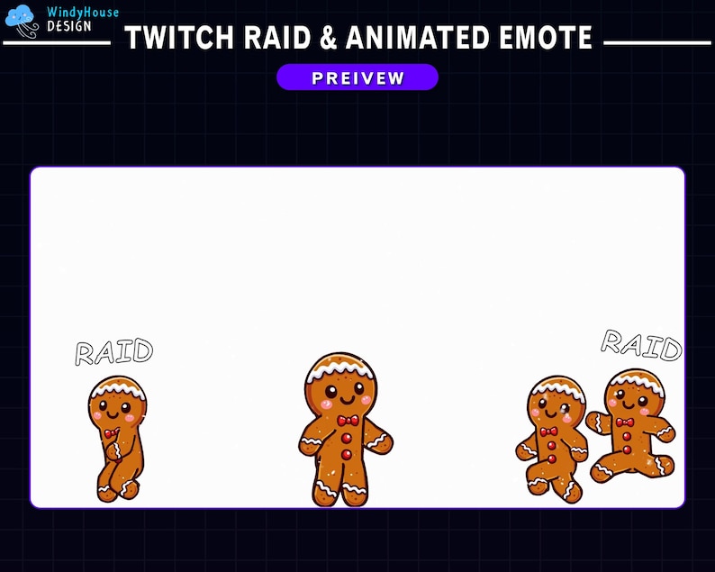 Animated Gingerbread Running Twitch Raid Alert Pack, Christmas Raid GIF ...