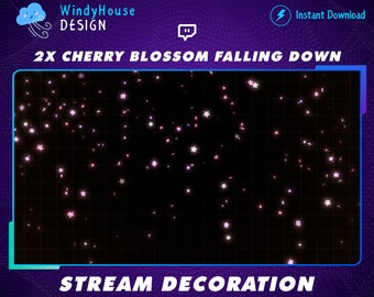 2x Animated Stream Decoration Sakura Petals Falling, Cherry Blossom twitch Overlay, Magical Spring, Spirit Flower Petal, Kawaii Twitch