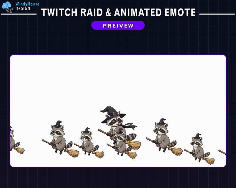 Animated Witch Raccoon Twitch Raid Alert, Raccoon New Raid Alert ...