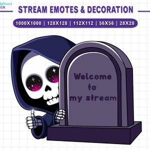 Gesto de bienvenida de la Parca animada para Twitch, gesto de transmisión fantasma, gesto de Discord, decoración de transmisión imagen 4