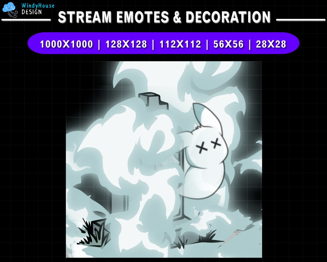 Animated Cute Pikachu Ghost Twitch Emote, Pokemon Stream Emote, Discord ...