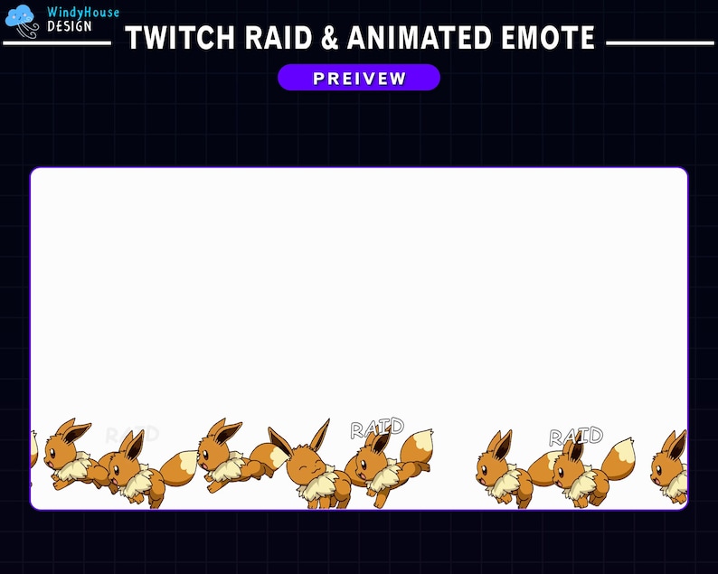 Animated Eevee Running Twitch Raid Alert, Cute Eevee Twitch Emote, New ...