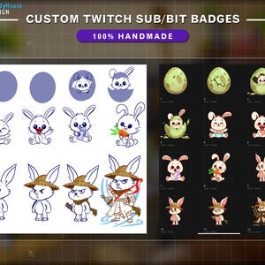 Individuell erstellte Twitch Sub & Bit Badges für Streamer – Personalisiertes Badge Design für VTuber, YouTube, Kick und Twitch Channels