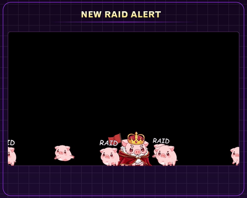 Animated Cute Pig Twitch Raid Alert, Pig Twitch Emote for Streamers ...