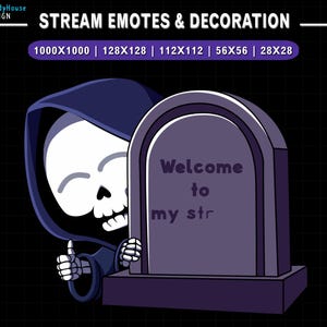 Gesto de bienvenida de la Parca animada para Twitch, gesto de transmisión fantasma, gesto de Discord, decoración de transmisión imagen 3