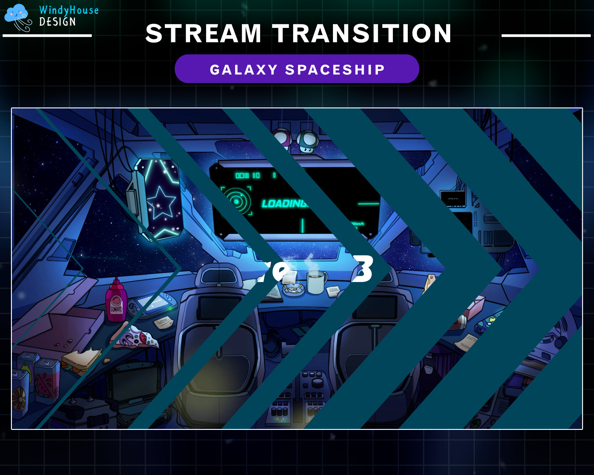 Stream Transition Galaxy Spaceship, Twitch Transition Spaceship for ...