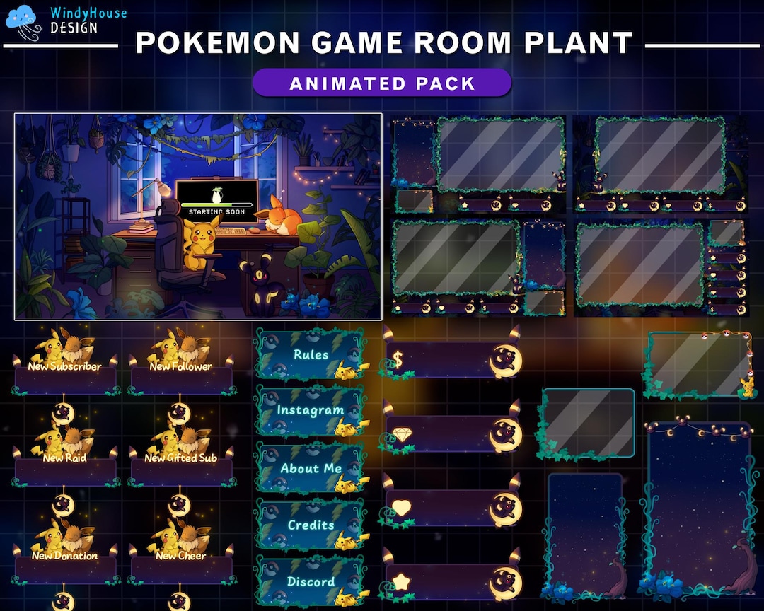 Animated Comfy Game Room Plants Stream Package, Aesthetic Streaming ...