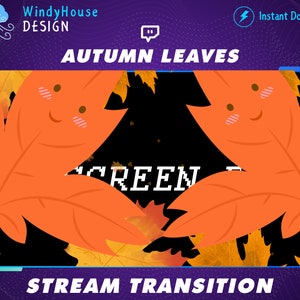 Animated Autumn Fall leaves Stream Stream Scene Stinger Transition /twitch overlay /Add-on your Stream