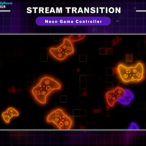 Gamepad Stream Transition , Game Controllers Twitch Transition, Retro Neon Twitch overlay