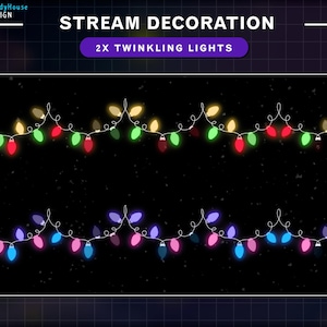 2x Animated  Twinkle Lights Stream Decoration