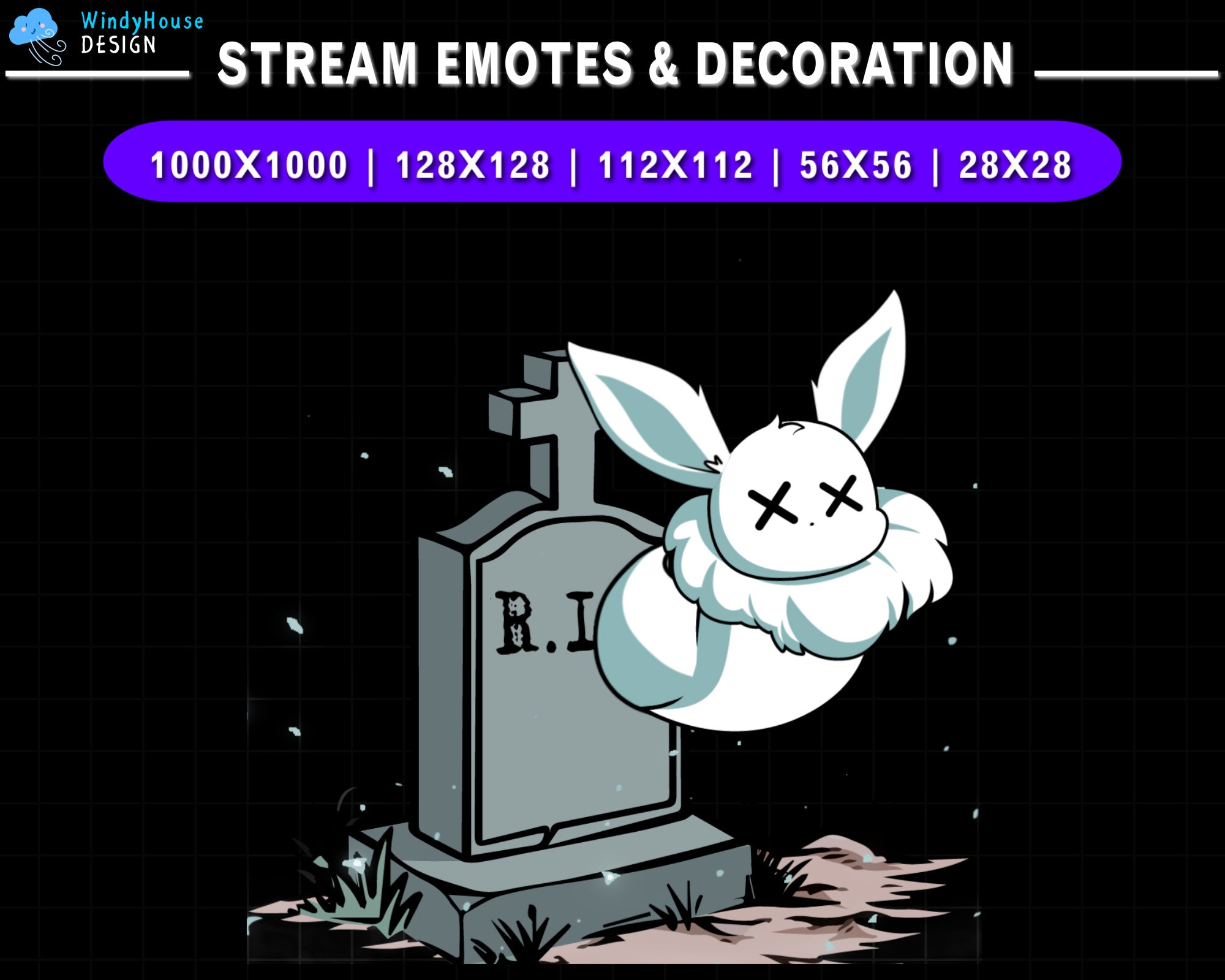 Animated Cute Eevee Ghost Twitch Emote, Pokemon Stream Emote, Discord Emote, Stream Decoration