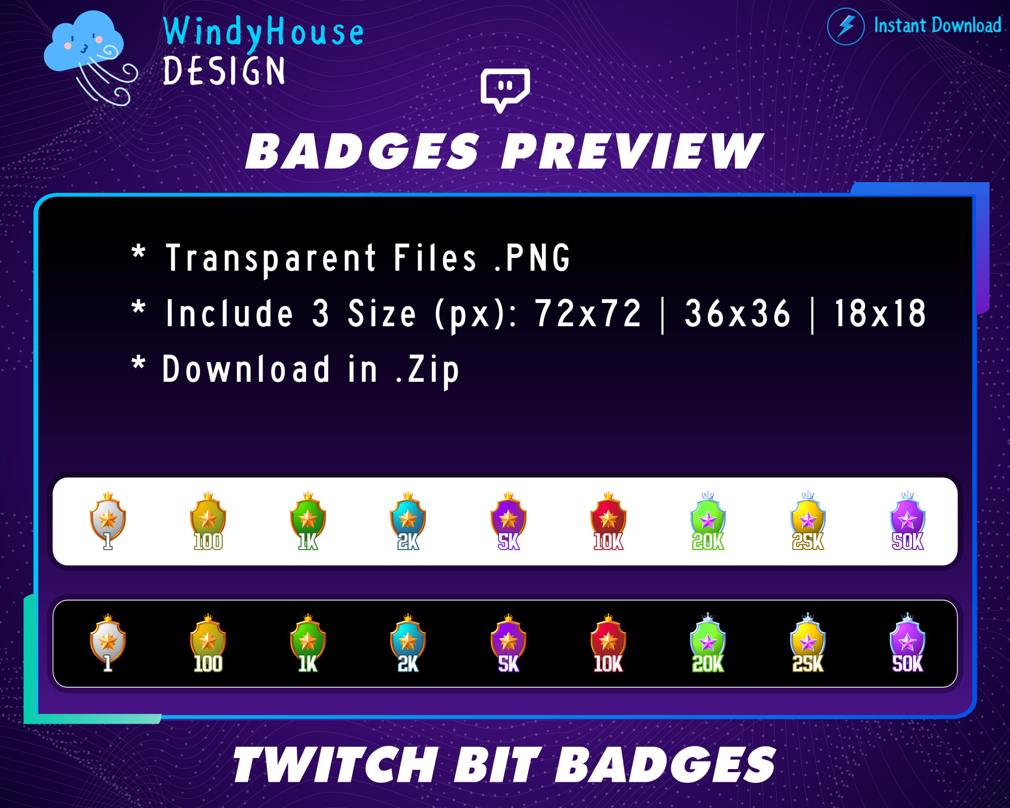 30x Ranks Twitch Bit Badges, Full Twitch Bit Badges Set, Crowns Twitch ...