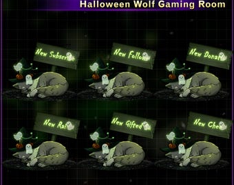Wolf Halloween Stream Alerts Pack, Wolf Twitch Alerts, Halloween Animated Alerts with Raid Alert for OBS VTuber