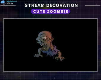 Animated Cute Zombie Stream Decoration, Witchy, Ghost, Halloween, Kawaii Aesthetic, Ghost Stream Add - On Overlay