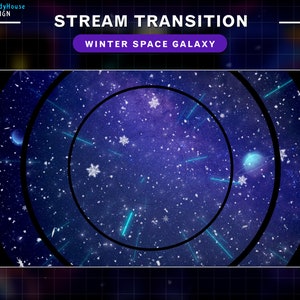 Stream Transition Christmas Starburst Galaxy, Twitch Transition Christmas Galaxy Planet for Streamers, OBS, Vtubers, YouTubers, Streamlabs