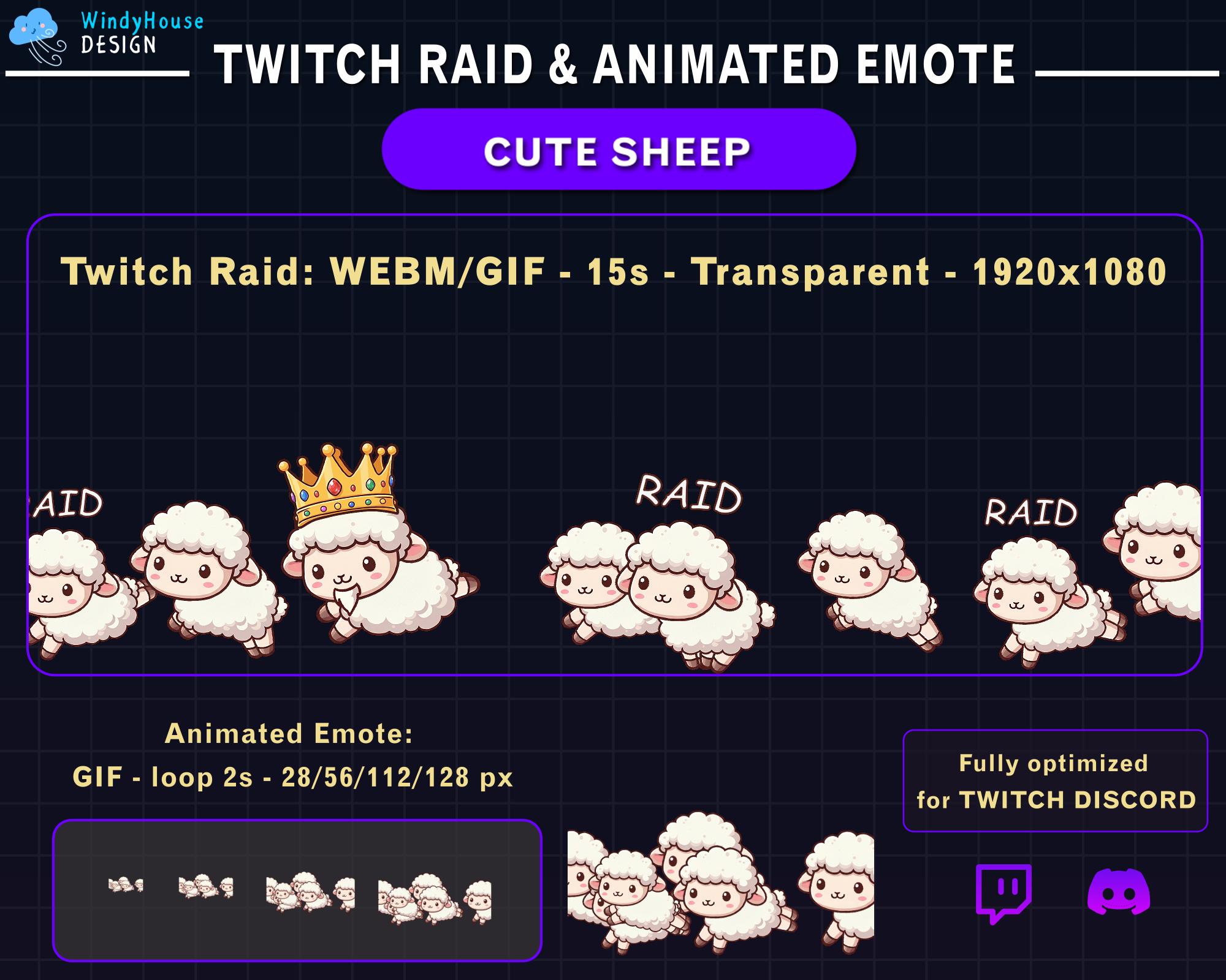 Animated Cute Sheep Twitch Raid Alert, Adorable Cute Sheep Alert ...