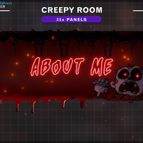 Animated Zombie Twitch Panel, Vampire Stream Panel, Spooky Panel for Halloween Package, Gothic Overlay...