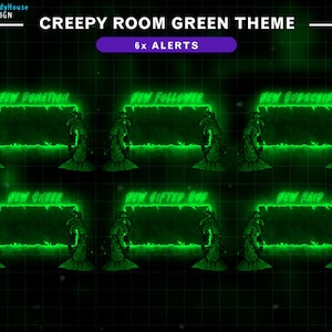 Animierte grüne Zombie Hand Twitch Alarme, Horror Stream Alarme, Spooky Alarme für Halloween Paket, Gothic Overlay ...