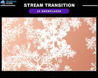 2 transiciones animadas de transmisión: copos de nieve cayendo, escenas invernales de Twitch OBS, transición de Twitch