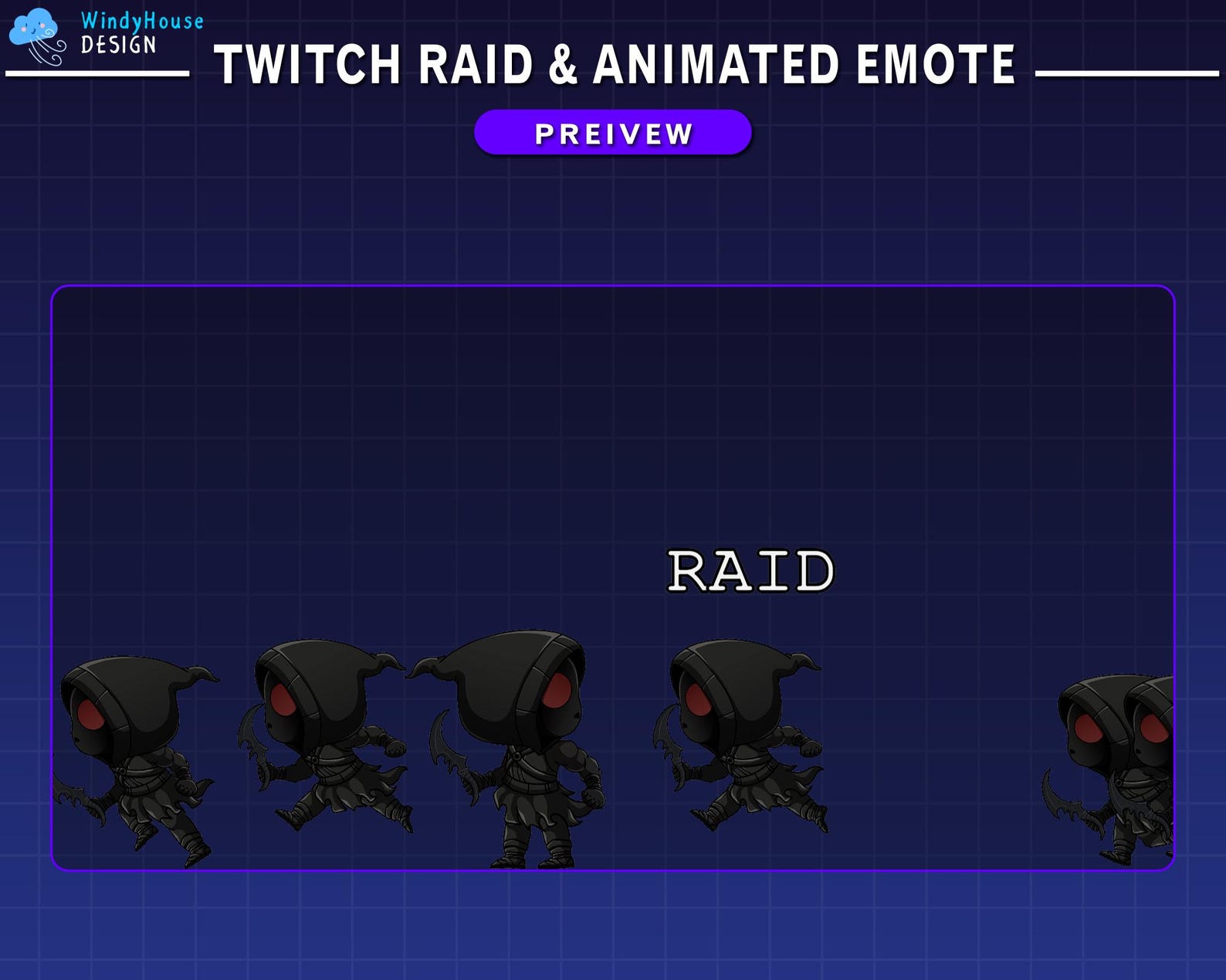 Assassin Animated Twitch Raid Alert Pack, Assassin Stream Emote ...