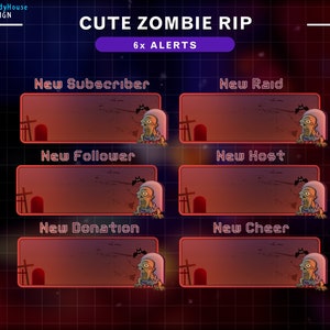 Animated Twitch Alert Halloween , Halloween Room Stream Screens, Vtuber Background with Spider, Ghost, Skull...