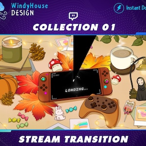 Animated Lofi Desk Twitch Stinger Transition, Twitch OBS Scenes Stinger 01, Streamlabs Scene Transition
