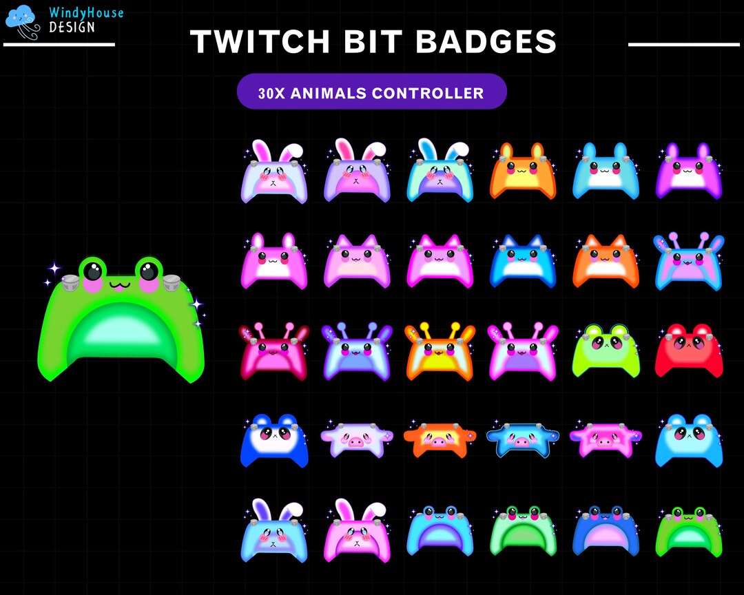 30x Cute Game Controller Twitch Bit Badges / Twitch Sub Badges ...