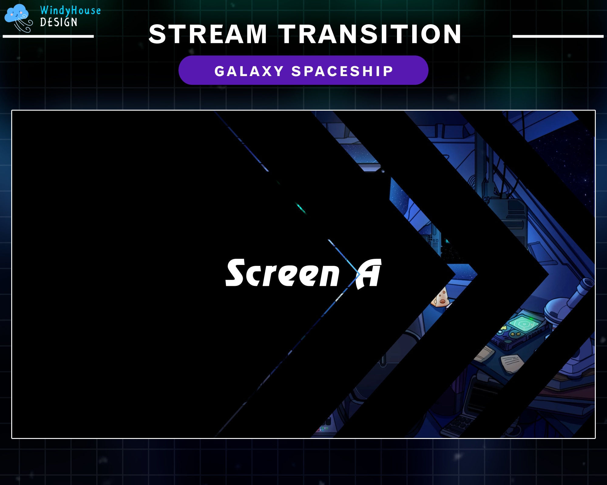 Stream Transition Galaxy Spaceship, Twitch Transition Spaceship for ...