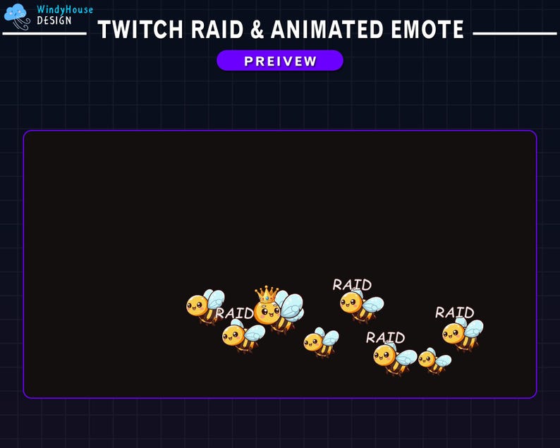 Animated Cute Bee Twitch Raid Alert, Adorable Cute Bee Alert Animation ...