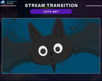 Cute Bats Stream Transition, Bats Swarm Twitch Transition, Halloween Twitch OBS Scenes Stinger, Halloween Twitch Transition