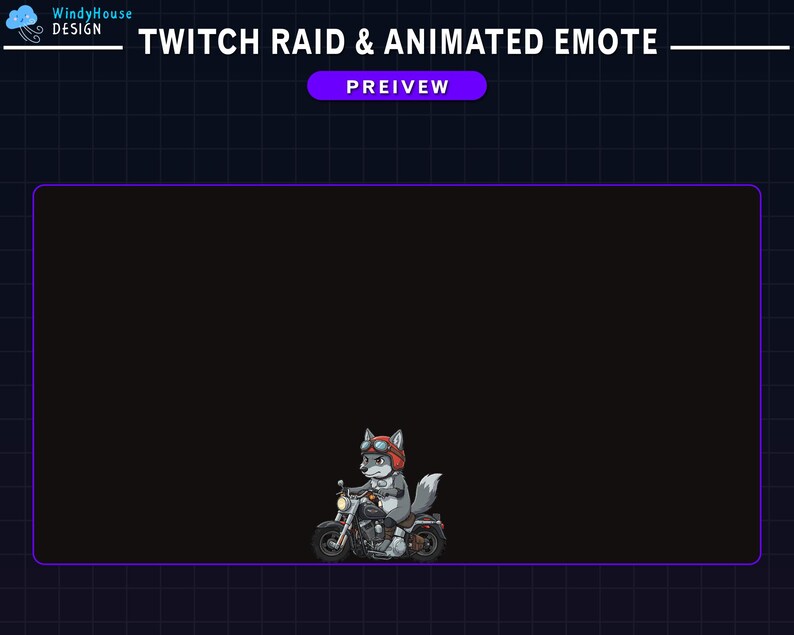 Animated Biker Wolf Twitch Raid Alert, Cool Wolf Alert Animation Pack ...