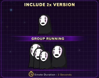 No Face Running Emote, Chibi Ghost Twitch Discord Emote (Digital Download)