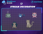 Animated Lofi Game Room Collection Stream Decoration, Head Phone, Cute Bunny, Kawaii Aesthetic, Graphics For Stream Add- On Overlay