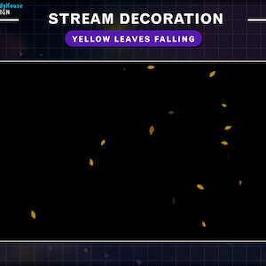 Animated Yellow Leaves Falling Stream Decoration - Autumn Fall leaves overlay /twitch overlay /Add-on your Stream