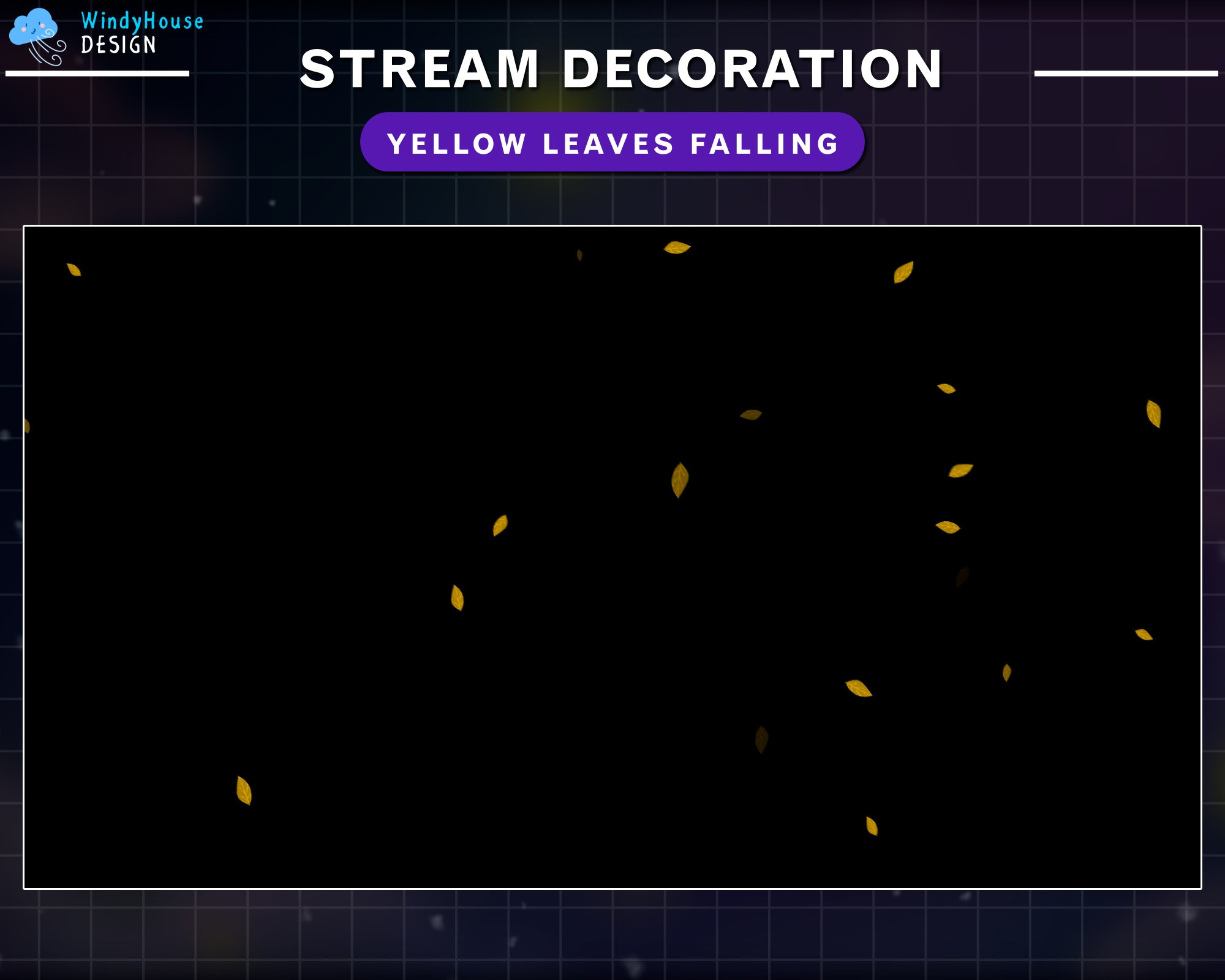 Animated Yellow Leaves Falling Stream Decoration - Autumn Fall Leaves ...