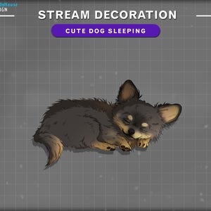 Animated Cute Dog Sleeping Stream Decoration